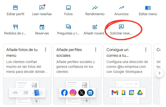 solicitar reseña clientes google enlace
