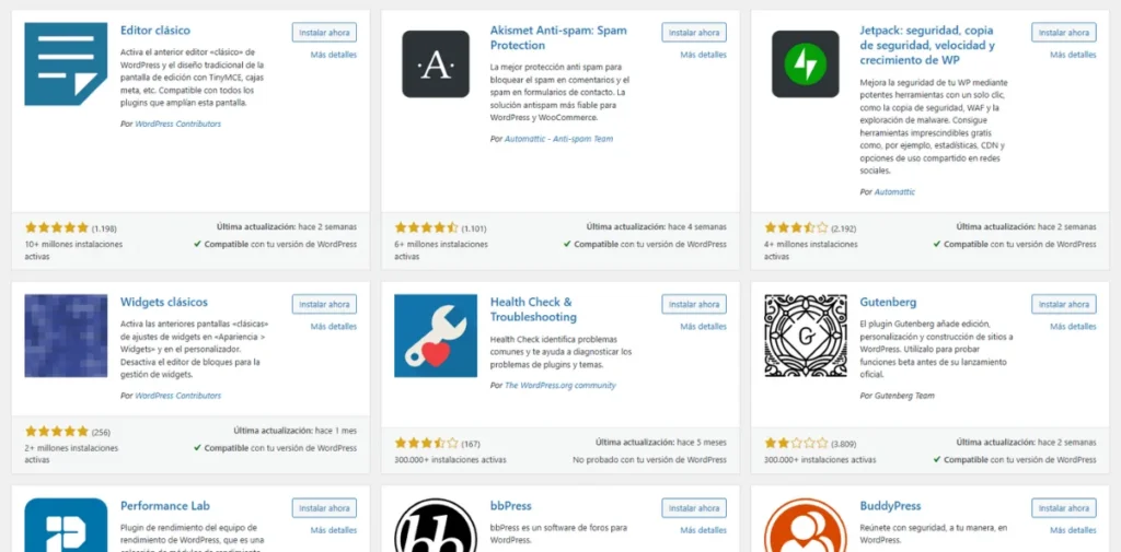 ventajas wordpress plugins