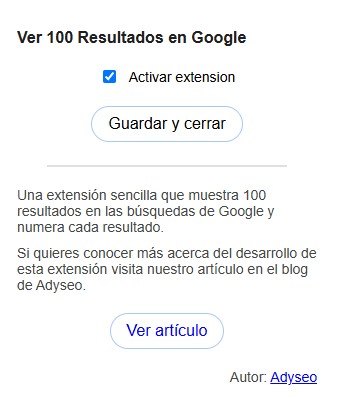 ver 100 resultados en google screenshot